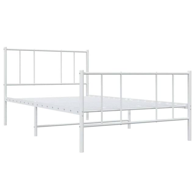 Berkfield Home Metal Bed Frame with Headboard & Footboard White 90x200 cm - image 1