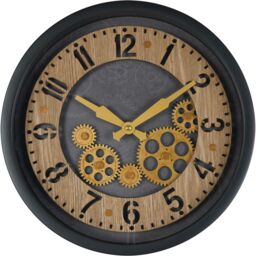 Libra Interiors Palladium Mini Cogs Clock Black 32.8cm