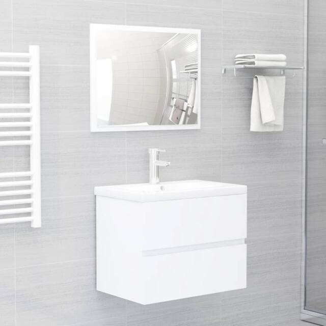Berkfield Home Sink Cabinet with Built-in Basin White Engineered Wood - image 1