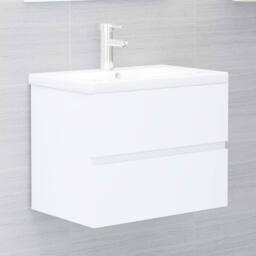 Berkfield Home Sink Cabinet with Built-in Basin White Engineered Wood - thumbnail 2
