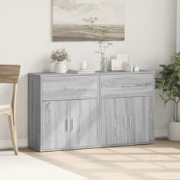 Berkfield Home Sideboards 2 pcs Grey Sonoma 60x31x70 cm Engineered Wood - Size: 60 x 31 x 70 cm - thumbnail 1