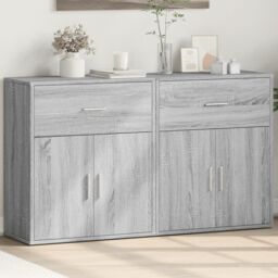 Berkfield Home Sideboards 2 pcs Grey Sonoma 60x31x70 cm Engineered Wood - Size: 60 x 31 x 70 cm - thumbnail 3