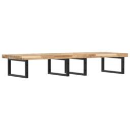 Berkfield Home Basin Shelf Wall Mounted Steel & Solid Wood Acacia in Brown - thumbnail 6