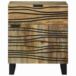 Berkfield Home Bedside Cabinet 50x33x60 cm ‚Äì Solid Mango Wood in Brown - Size: 50 x 33 x 60 cm - thumbnail 3