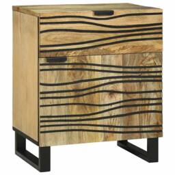 Berkfield Home Bedside Cabinet 50x33x60 cm ‚Äì Solid Mango Wood in Brown - Size: 50 x 33 x 60 cm - thumbnail 2