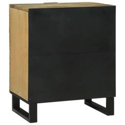 Berkfield Home Bedside Cabinet 50x33x60 cm ‚Äì Solid Mango Wood in Brown - Size: 50 x 33 x 60 cm - thumbnail 5