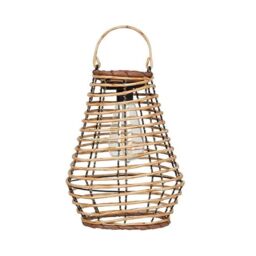 Marco Paul 26cm Solar Rattan Garden Lantern in Beige - thumbnail 3