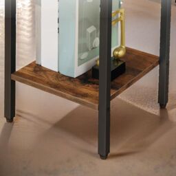 Rafaelo Mobilia Set of 2 Double Drawer Bedside Tables in Brown - thumbnail 2