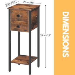 Rafaelo Mobilia Set of 2 Double Drawer Bedside Tables in Brown - thumbnail 6