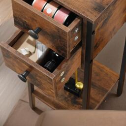 Rafaelo Mobilia Set of 2 Double Drawer Bedside Tables in Brown - thumbnail 5