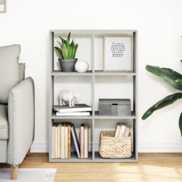 Berkfield Home Room Divider Bookcase Grey Sonoma 69.5x29x103.5 cm Engineered Wood - thumbnail 3