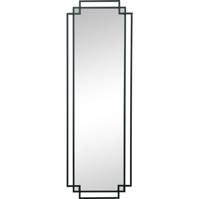 Melody Maison Black Art Deco Wall Mirror 142cm X 47cm - Size: 142 cm X 47 cm - image 1