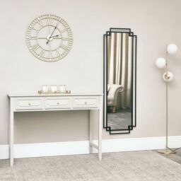 Melody Maison Black Art Deco Wall Mirror 142cm X 47cm - Size: 142 cm X 47 cm - thumbnail 6