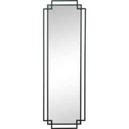 Melody Maison Black Art Deco Wall Mirror 142cm X 47cm - Size: 142 cm X 47 cm - thumbnail 1