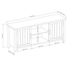 "Centurion Supports RANCH Walnut 6-Shelf Storage Unit up to 65"" Flat Screen TV Cabinet" - thumbnail 7