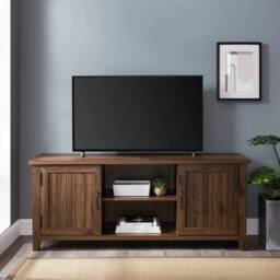 "Centurion Supports RANCH Walnut 6-Shelf Storage Unit up to 65"" Flat Screen TV Cabinet" - thumbnail 2