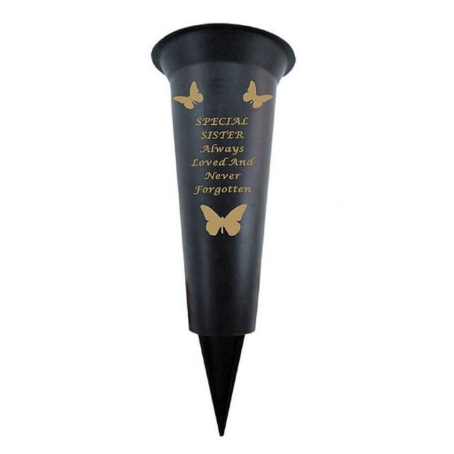 David Fischhoff Memorial Grave Plastic Spike Vase - Sister in Black - image 1