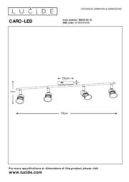 Lucide 'CARO' Non Dimmable Tiltable Indoor LED Ceiling Spotlight Bar GU10 in Grey - thumbnail 3