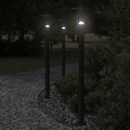 Berkfield Home Outdoor Floor Lamps 3pcs Black 100 cm Stainless Steel - thumbnail 1
