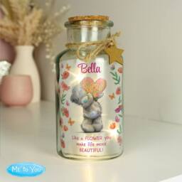 Personalised Memento Company Women's Personalised Me to You Flowery LED Light Up Jar in Clear - thumbnail 4