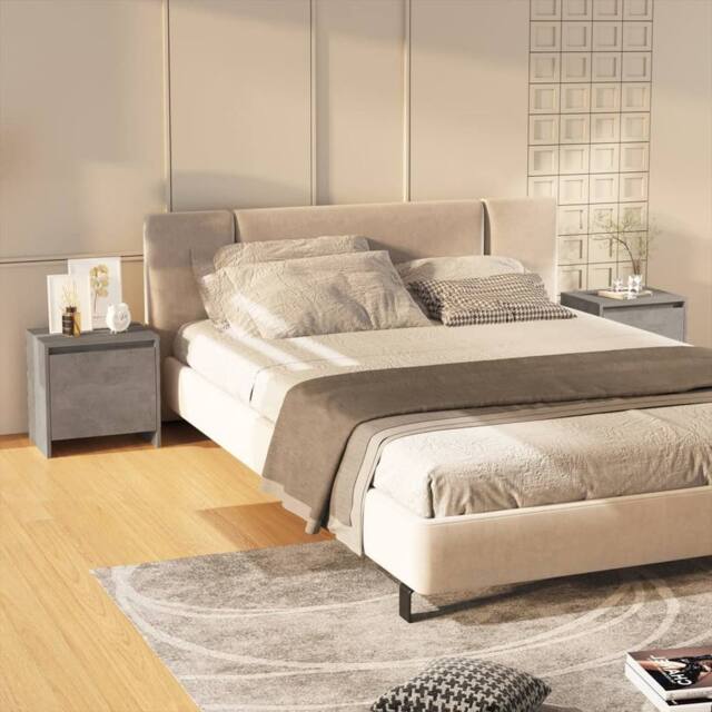 Berkfield Home Bedside Cabinets 2 pcs Concrete Grey 45x34x44.5 cm Engineered Wood - image 1