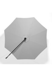 Living and Home 3M LED Lighted Large Garden Cantilever Parasol Outdoor Sun Shade Banana Umbrella Crank Tilt with Square Base, Dark Grey in Light Grey - thumbnail 9