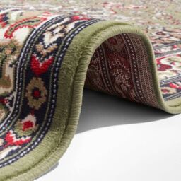 THE RUGS Design Oriental Parun Tabriz Rug - Vintage Polypropylene Carpet in Green - Size: 80 cm x 250 cm - thumbnail 4