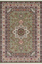 THE RUGS Design Oriental Parun Tabriz Rug - Vintage Polypropylene Carpet in Green - Size: 80 cm x 250 cm - thumbnail 1