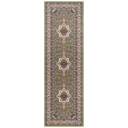 THE RUGS Design Oriental Parun Tabriz Rug - Vintage Polypropylene Carpet in Green - Size: 80 cm x 250 cm - thumbnail 8