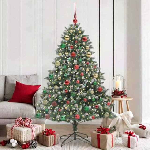 Berkfield Home Artificial Christmas Tree with Stand Green 126 x 126 x 180 cm - image 1