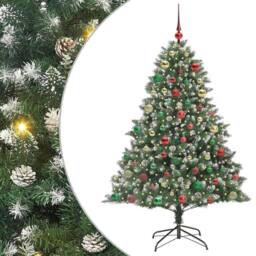 Berkfield Home Artificial Christmas Tree with Stand Green 126 x 126 x 180 cm - thumbnail 2