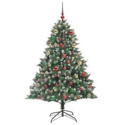 Berkfield Home Artificial Christmas Tree with Stand Green 126 x 126 x 180 cm - thumbnail 6