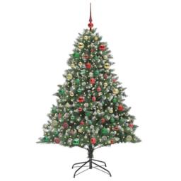 Berkfield Home Artificial Christmas Tree with Stand Green 126 x 126 x 180 cm - thumbnail 3