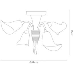 Netlighting Ancona Semi Flush 4 Light G9 Satin French Gold - thumbnail 3
