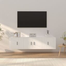 Berkfield Home 3 Piece TV Cabinet Set White Engineered Wood - thumbnail 1
