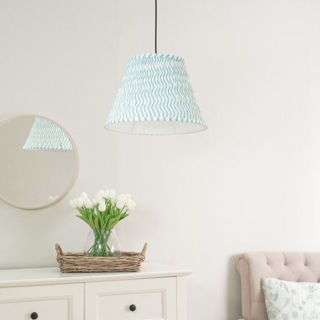 ValueLights Riza Tapered Fabric Pleated Easy Fit Large Lamp Shade in Green - image 1