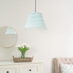 ValueLights Riza Tapered Fabric Pleated Easy Fit Large Lamp Shade in Green - thumbnail 1