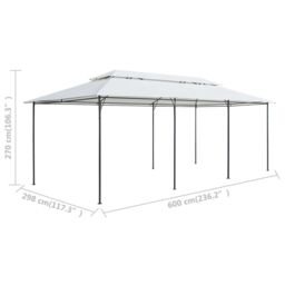 Berkfield Home Gazebo 600x298x270 cm White 180g/m ² - Size: 600 x 298 x 270 cm - thumbnail 6