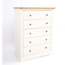Cabinet Bits Castelli 5 Drawer Chest of Drawers Brass Knob in Off-White - thumbnail 2