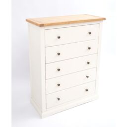 Cabinet Bits Castelli 5 Drawer Chest of Drawers Brass Knob in Off-White - thumbnail 3