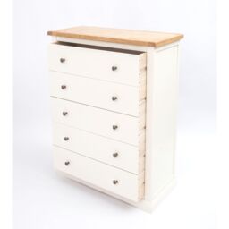 Cabinet Bits Castelli 5 Drawer Chest of Drawers Brass Knob in Off-White - thumbnail 4