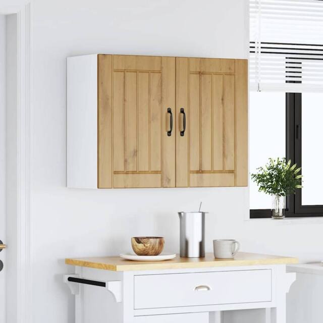 Berkfield Home Kitchen Wall Cabinet Lucca Artisan Oak Engineered Wood in Brown - image 1