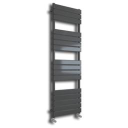 Bathroom Kingdom Queenstown Anthracite Designer Flat Panel Heated Towel Rail 1600x600mm in Grey - thumbnail 1