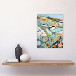 "Artery8 Aberdaron Rural Wales Landscape Wildflowers Hills Wall Art Print - Size: W12"" x H16""" - thumbnail 4