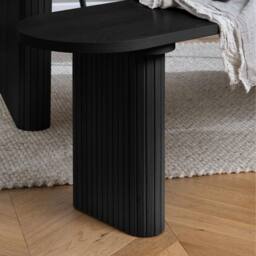 Birlea Axel Oval Fluted Dining Table With 2 Benches in Black - thumbnail 3