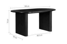 Birlea Axel Oval Fluted Dining Table With 2 Benches in Black - thumbnail 7