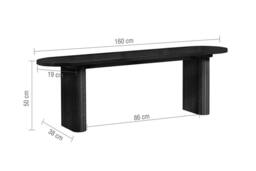 Birlea Axel Oval Fluted Dining Table With 2 Benches in Black - thumbnail 8