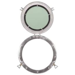 Berkfield Home vidaXL¬†Porthole Mirror¬†Wall Hanging¬†√ò38 cm¬†Aluminium & Glass in Silver - thumbnail 4