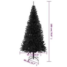 Berkfield Home Artificial Christmas Tree with Stand Black 180 cm PVC - thumbnail 7