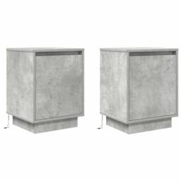 Berkfield Home Bedside Cabinets with LED Lights¬†2 pcs Concrete Grey 38x34x50 cm - Size: 38 x 34 x 50 cm - thumbnail 3